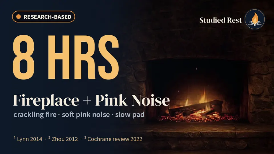 Thumbnail: Cozy Stone Hearth, 8 hours of fireplace and pink noise